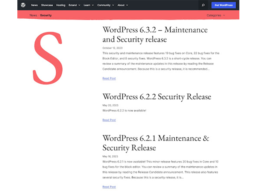 WordPress 安全统计:WordPress 到底有多安全? WordPress 6.3.2 安全修复。