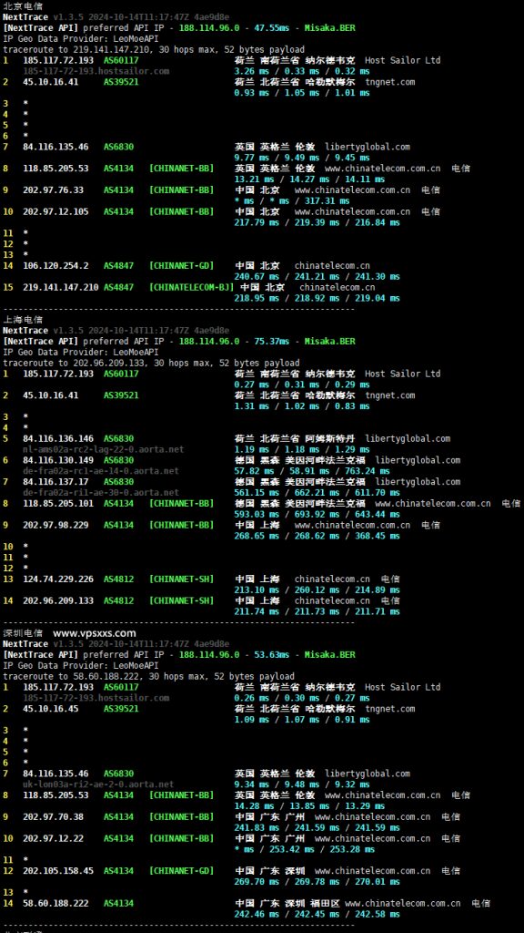 HostSailor荷兰VPS测评:流媒体解锁表现一般,上传速度良好,看视频达6万+速率